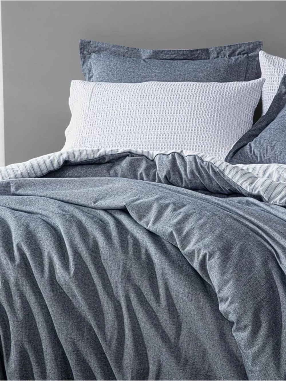 Premium Gray Cotton king 3 piece Cover Set